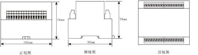 RL-1D/RL-2D內(nèi)部接線（正視圖）