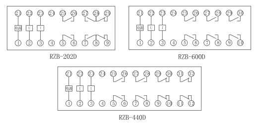  RZB-D導軌式防跳繼電器 內部接線圖