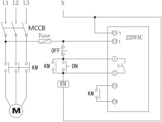 RH電動機(jī)防晃電控制器接線圖