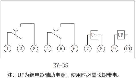 RY-DS系列定時(shí)限電壓繼電器內(nèi)部接線圖