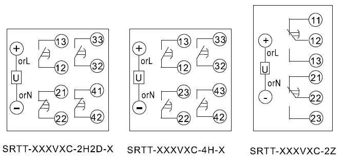 SRTT-110VDC-2H2D-A內部接線圖