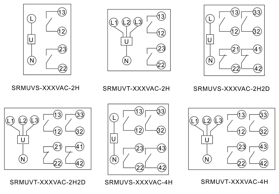 SRMUVS-100VAC-2H內部接線圖